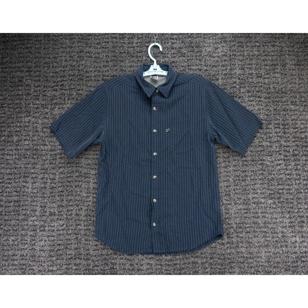 The North Face Shirt Mens Small Blue Striped Short Sleeve Casual Preppy Outdoor